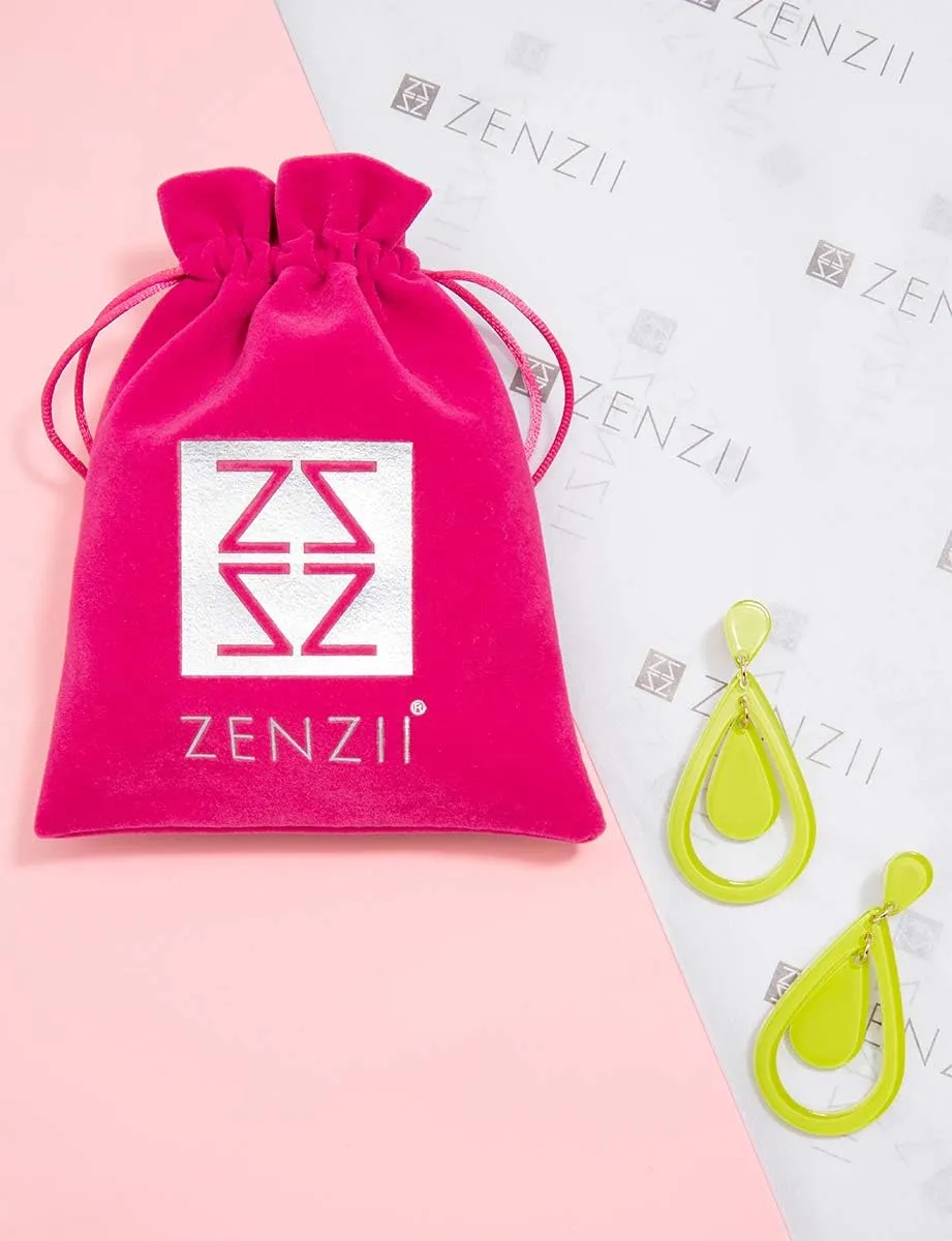 ZENZII Acrylic Resin Teardrop Cutout Earrings for Women