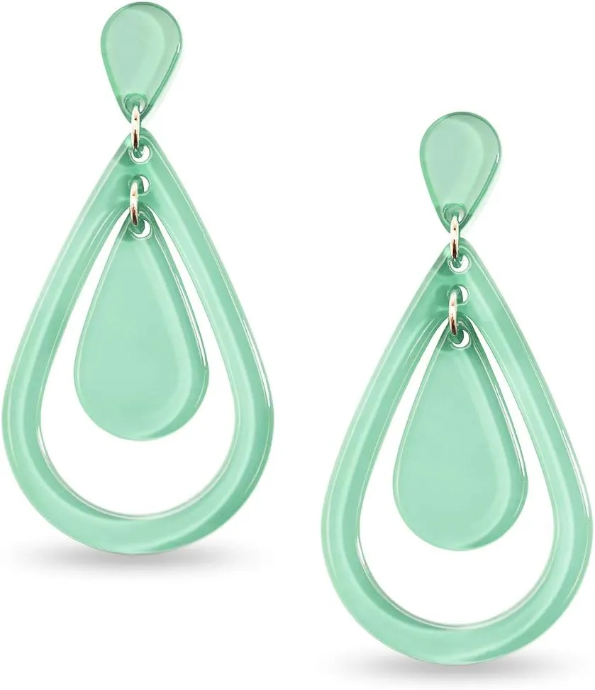 ZENZII Acrylic Resin Teardrop Cutout Earrings for Women