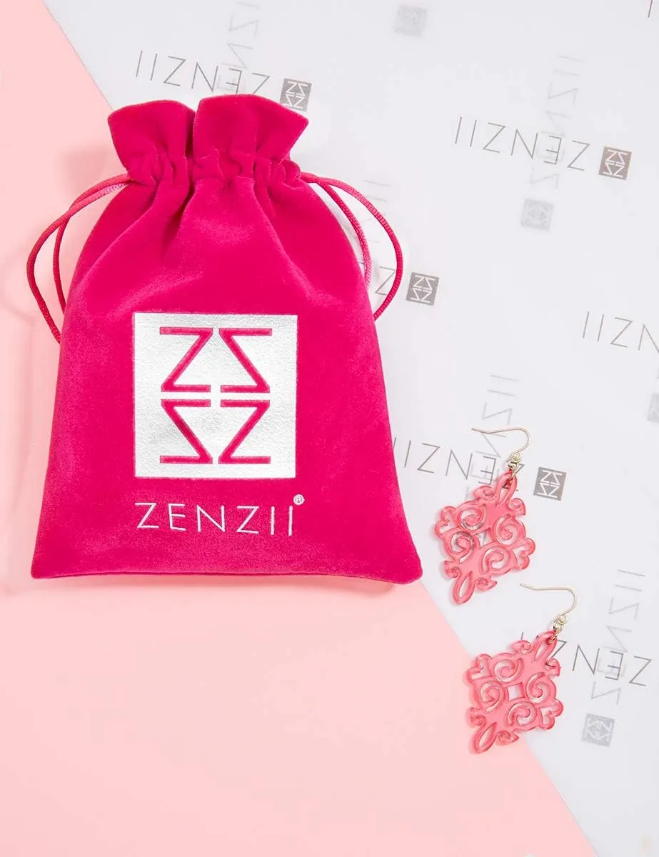 ZENZII Acrylic Resin Twirling Drop Earrings for Women