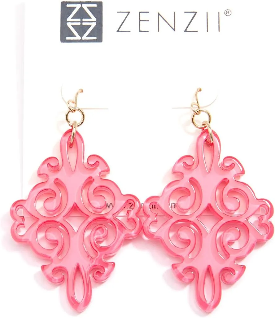 ZENZII Acrylic Resin Twirling Drop Earrings for Women