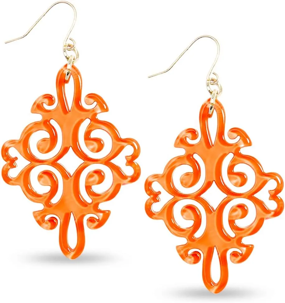 ZENZII Acrylic Resin Twirling Drop Earrings for Women