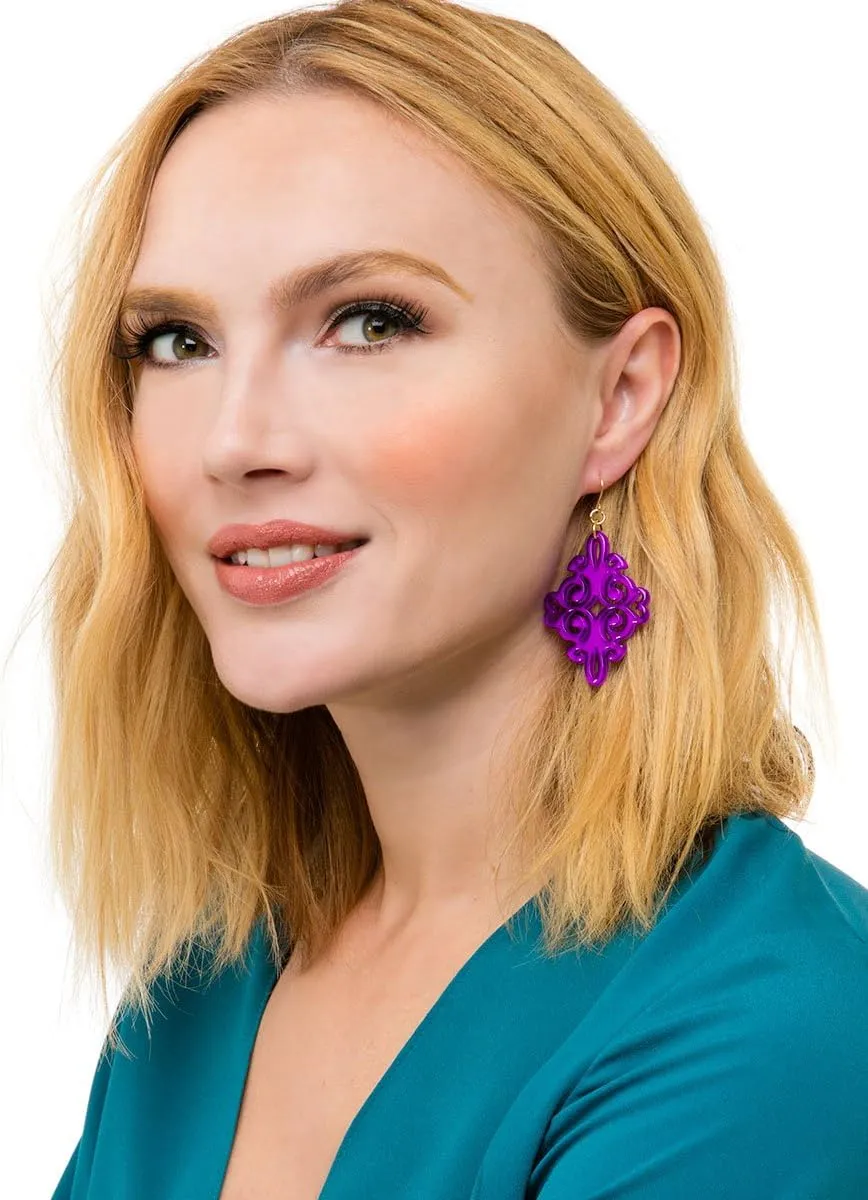 ZENZII Acrylic Resin Twirling Drop Earrings for Women