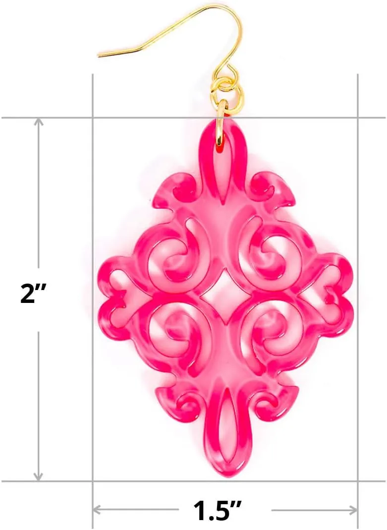 ZENZII Acrylic Resin Twirling Drop Earrings for Women
